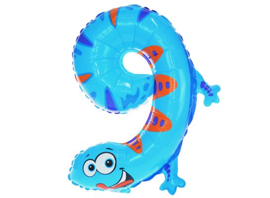 Balon foliowy cyfra 9 jaszczurka