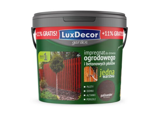 Impregnat do drewna ogrodowego i betonowych płotów palisander 4,5 l + 11% GRATIS LuxDecor