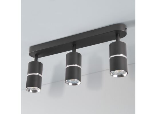 Lampa ścienno-sufitowa BAMBOO 3x GU10 czarna ruchoma