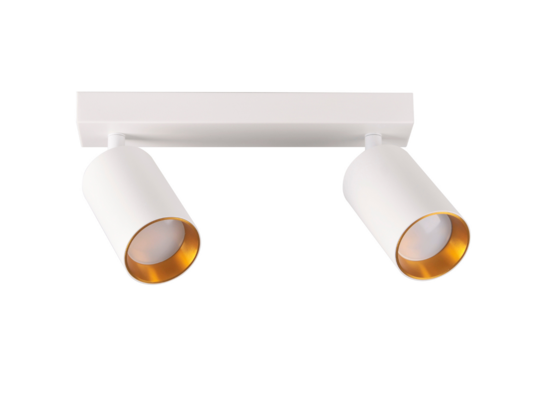 Lampa ścienno-sufitowa MARIBEL 2 x GU10 biało-złota + biały pierścień