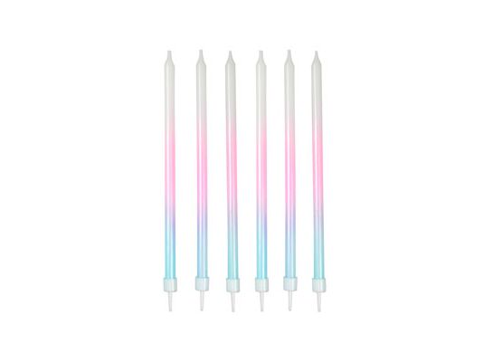 Świeczka ombre 6 sztuk 14,5 cm