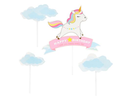 Dekoracja na tort piker jednorożec