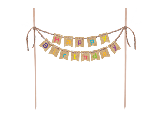 Dekoracja na tort piker Happy Birthday Kraft Balloons