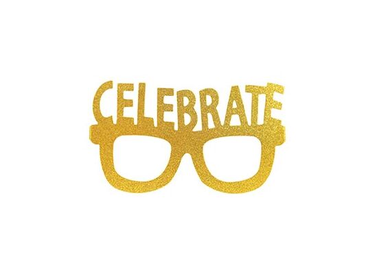 Okulary papierowe brokatowe Celebrate! 4 sztuki