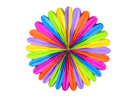 Rozeta papierowa multikolor rainbow 47 cm