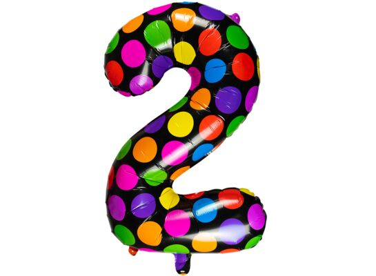 Balon foliowy w kropki cyfra 2