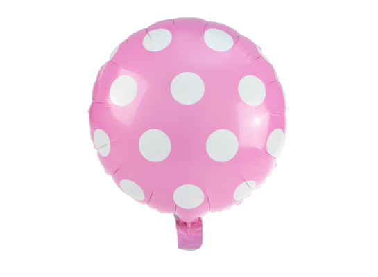 Balon foliowy w kropki różowo-biały