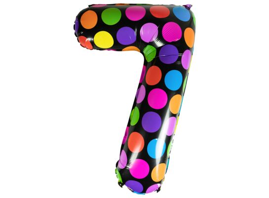 Balon foliowy w kropki cyfra 7