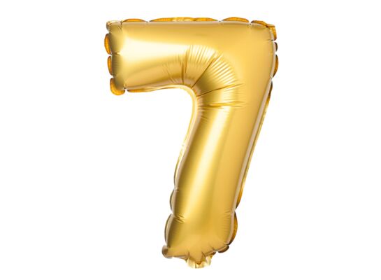 Balon foliowy cyfra 7 matowy złoty
