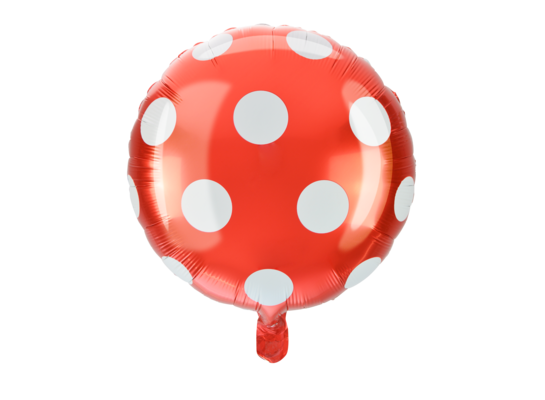 Balon foliowy w kropki czerwono-biały