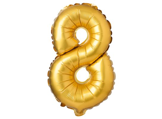 Balon foliowy cyfra 8 matowy złoty