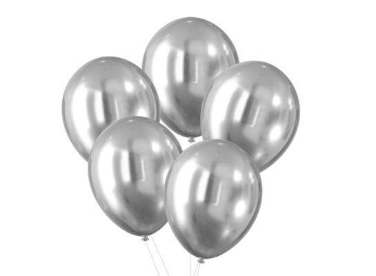 Balon efekt chromu srebrny 5 sztuk