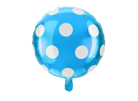 Balon foliowy w kropki niebiesko-biały