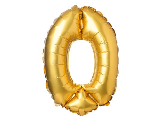 Balon foliowy cyfra 0 matowy złoty
