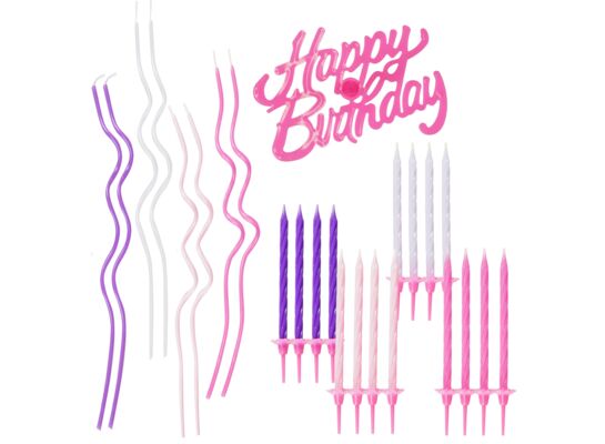 Zestaw świeczek urodzinowych różowy