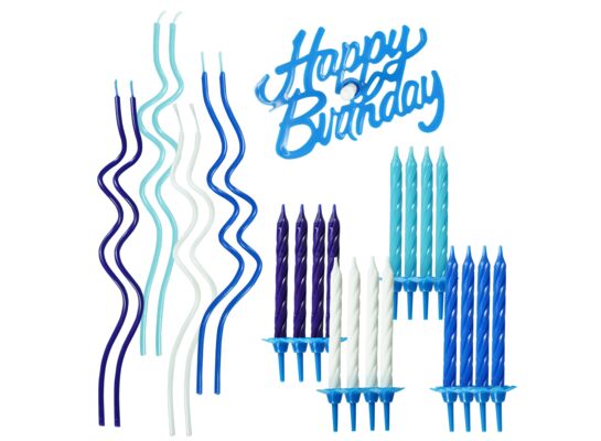 Zestaw świeczek urodzinowych niebieski
