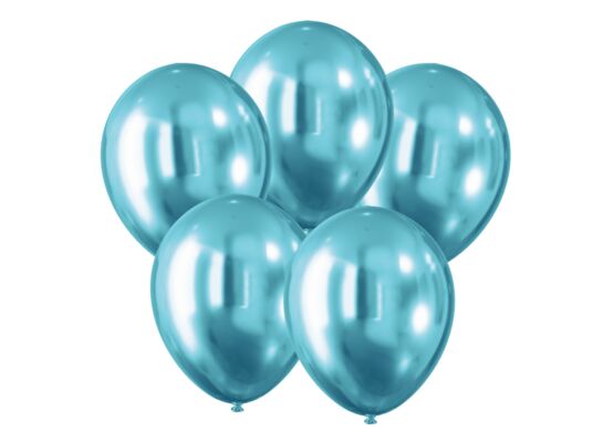Balon efekt chromu niebieski 5 sztuk