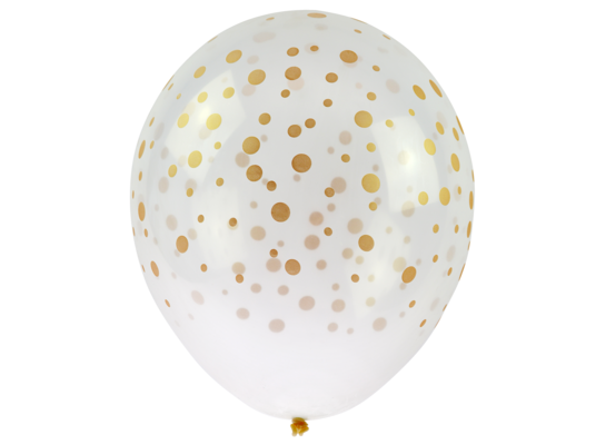 Balon transparentny z nadrukiem konfetti 5 sztuk