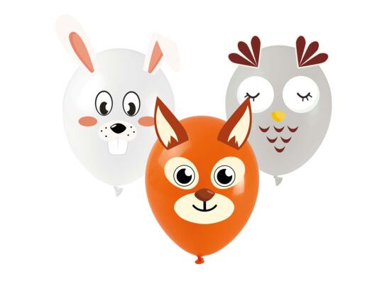 Balon Leśne zwierzątka zrób to sam 3 wzory 5 sztuk