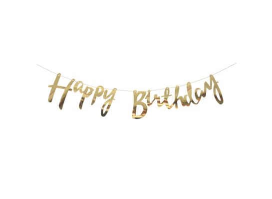 Girlanda Happy Birthday 150 cm złoty