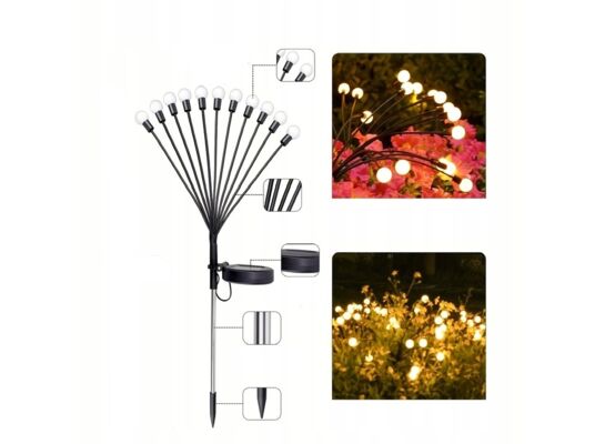 Lampa solarna wbijana trawa 72 cm czarny