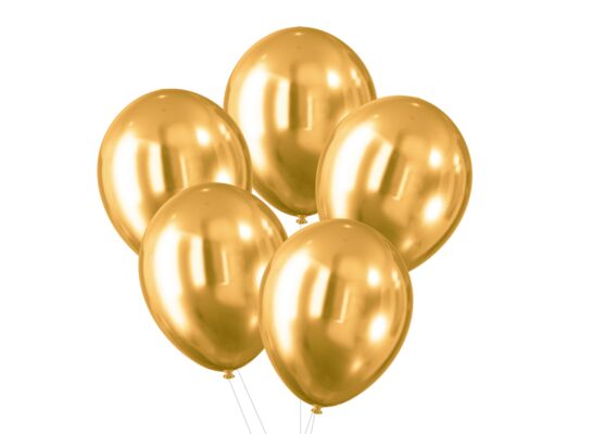 Balon efekt chromu złoty 5 sztuk