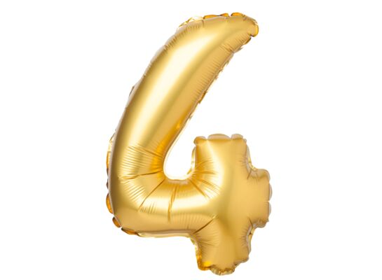 Balon foliowy cyfra 4 matowy złoty