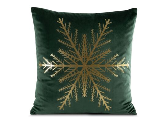 Poszewka świąteczna Joy 45 x 45 cm śnieżynka zielono-złoty