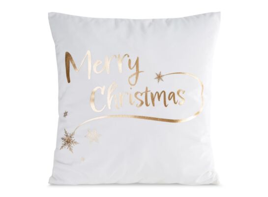 Poszewka świąteczna Joy 45 x 45 cm Merry Christmas kremowo-złoty