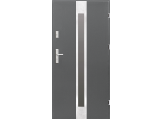 Drzwi zewnętrzne prawe Bergamo 90P antracyt 206,8 cm