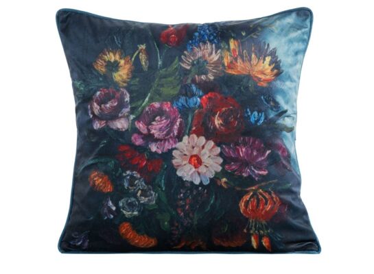 Poszewka dekoracyjna Velvet 45 x 45 cm granatowo-różowy