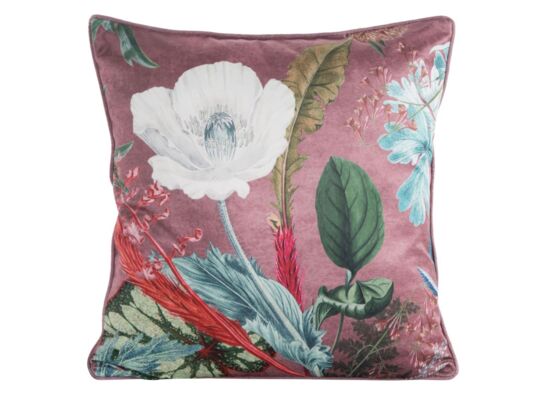 Poszewka dekoracyjna Velvet 45 x 45 cm różowo-biały