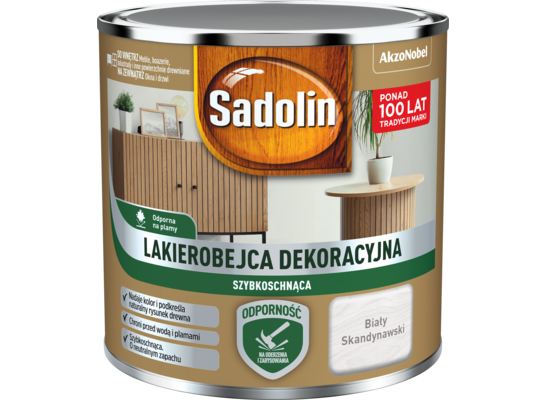 Lakierobejca Dekoracyjna szybkoschnąca biały skandynawski 0,2 l Sadolin