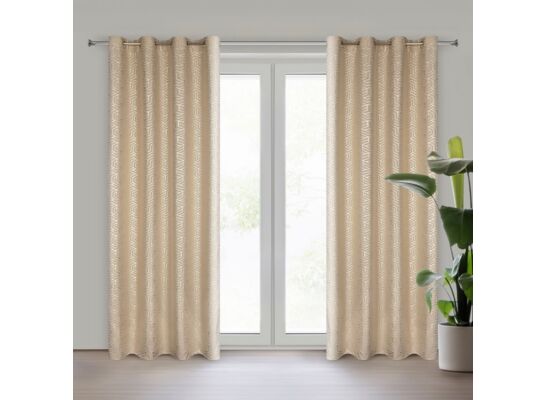 Zasłona gotowa na przelotkach Semi 140 x 250 cm ciemnobeżowy