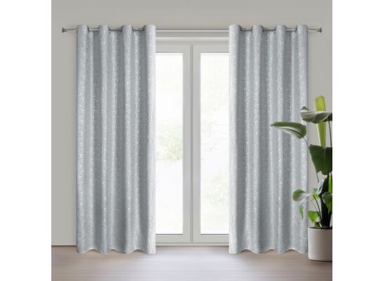 Zasłona gotowa na przelotkach Semi 140 x 250 cm srebrny