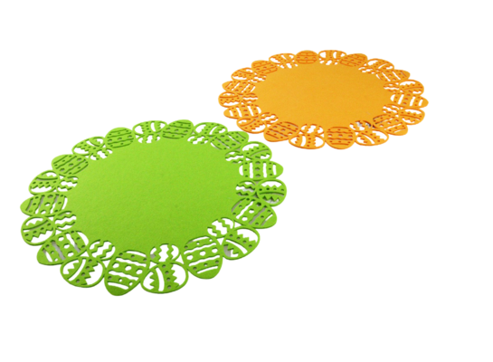 Mata filcowa wielkanocna 38 x 38 cm żółty / zielony