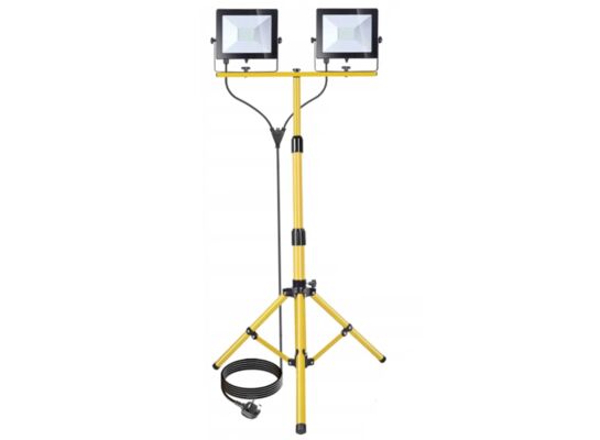 Naświetlacz LED na statywie, 2 x 50 W 7000 lm 4500 K IP65 140 cm