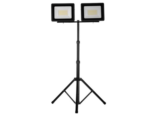 Naświetlacz LED 2 x 100 W slim z czarnym statywem 6400 K