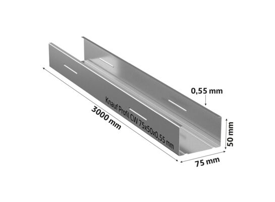 Profil CW 75 x 50 x 0,55 mm/3000 mm