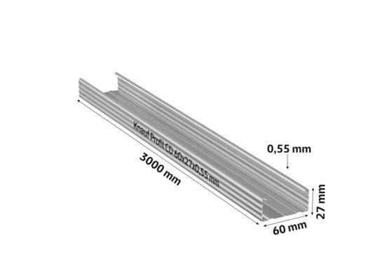 Profil CD 60 x 27 x 0,55 mm/3000 mm