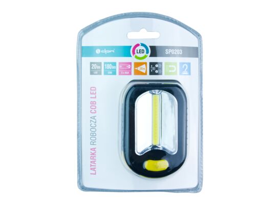 Latarka robocza COB LED 30 + 200 lm magnes + hak + uchwyt