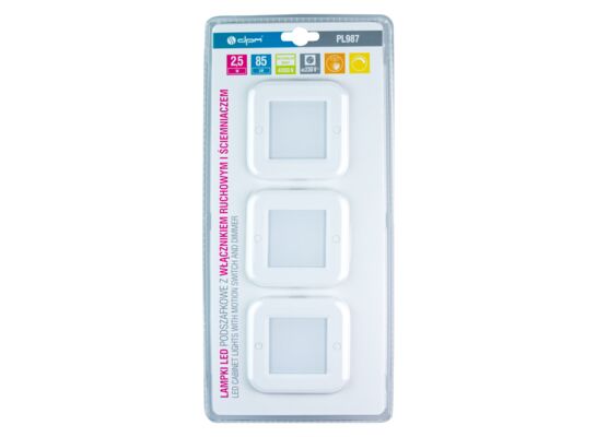 Lampki LED podszafkowe z czujnikiem ruchowym kwadratowe