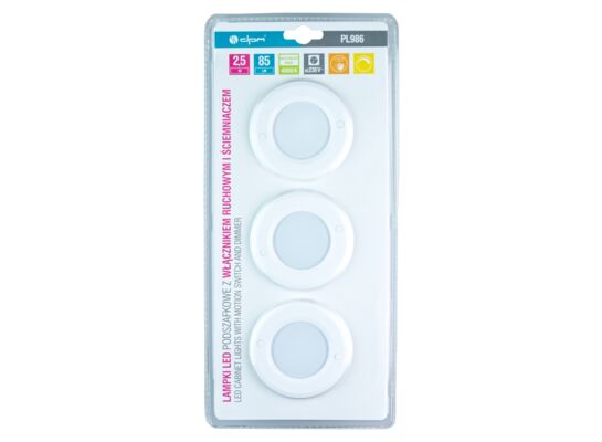 Lampki LED podszafkowe z czujnikiem ruchowym okrągłe