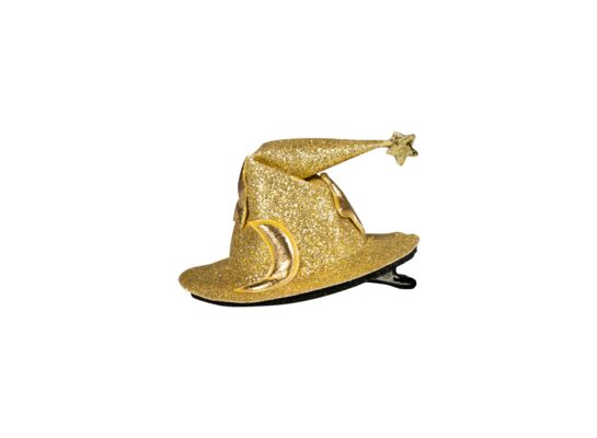 Spinka czapka czarownicy 5 cm złoty