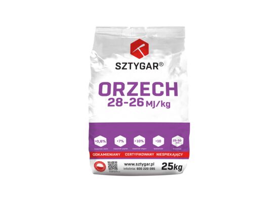 Węgiel orzech 25 kg 28-26 MJ/kg SZTYGAR