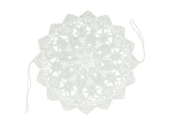 Serweta okrągła na koszyczek z tasiemkami do wiązania 38 x 38 cm biały