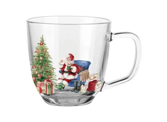 Kubek szklany list do Mikołaja 420 ml