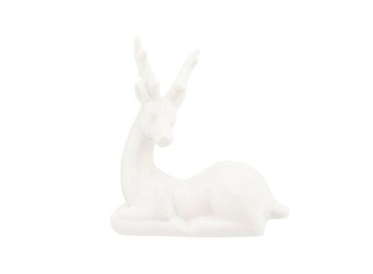 Figurka porcelanowa Renifer 11 x 5 x 12,5 cm biały