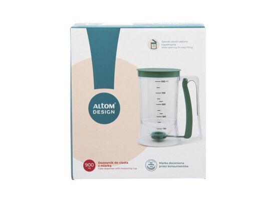 Dozownik do ciasta kubek z miarką plastikowy 18 x 11 cm szałwiowy