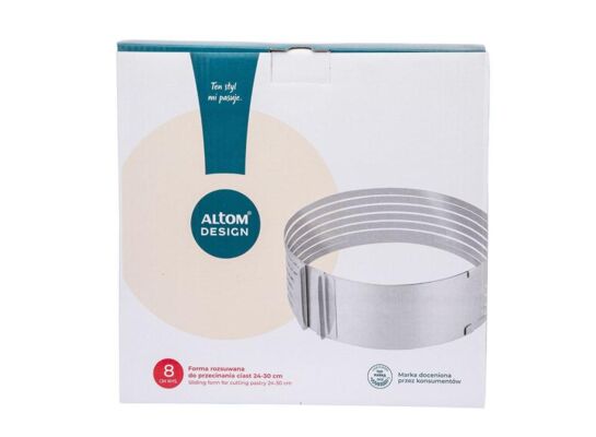 Forma rozsuwana do przecinania ciast 24-30 x 8 cm srebrny